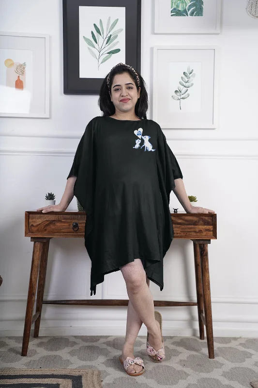 Black Rayon MaternityKaftan - Foxling