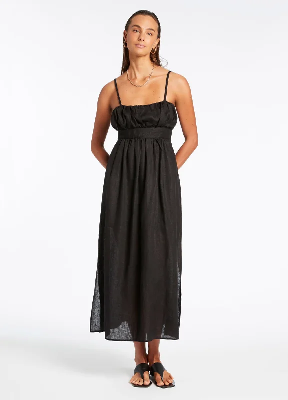 Jetset Gathered Dress - Black