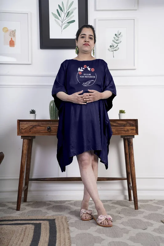 Navy Rayon MaternityKaftan - Nourisher