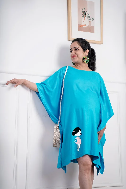 Turquoise Rayon MaternityKaftan - Maternity