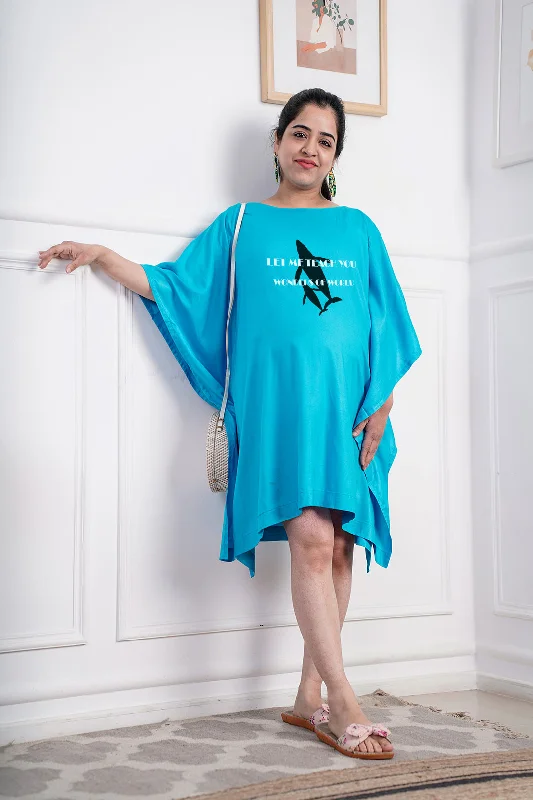 Turquoise Rayon MaternityKaftan - Bump