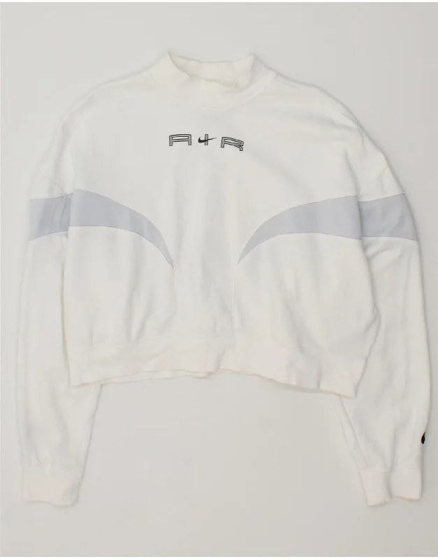 NIKE Womens Oversized Graphic Sweatshirt Jumper UK 14 Medium White