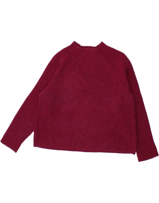 SEASALT CORNWALL Womens Turtle Neck Jumper Sweater UK 14 Large Burgundy