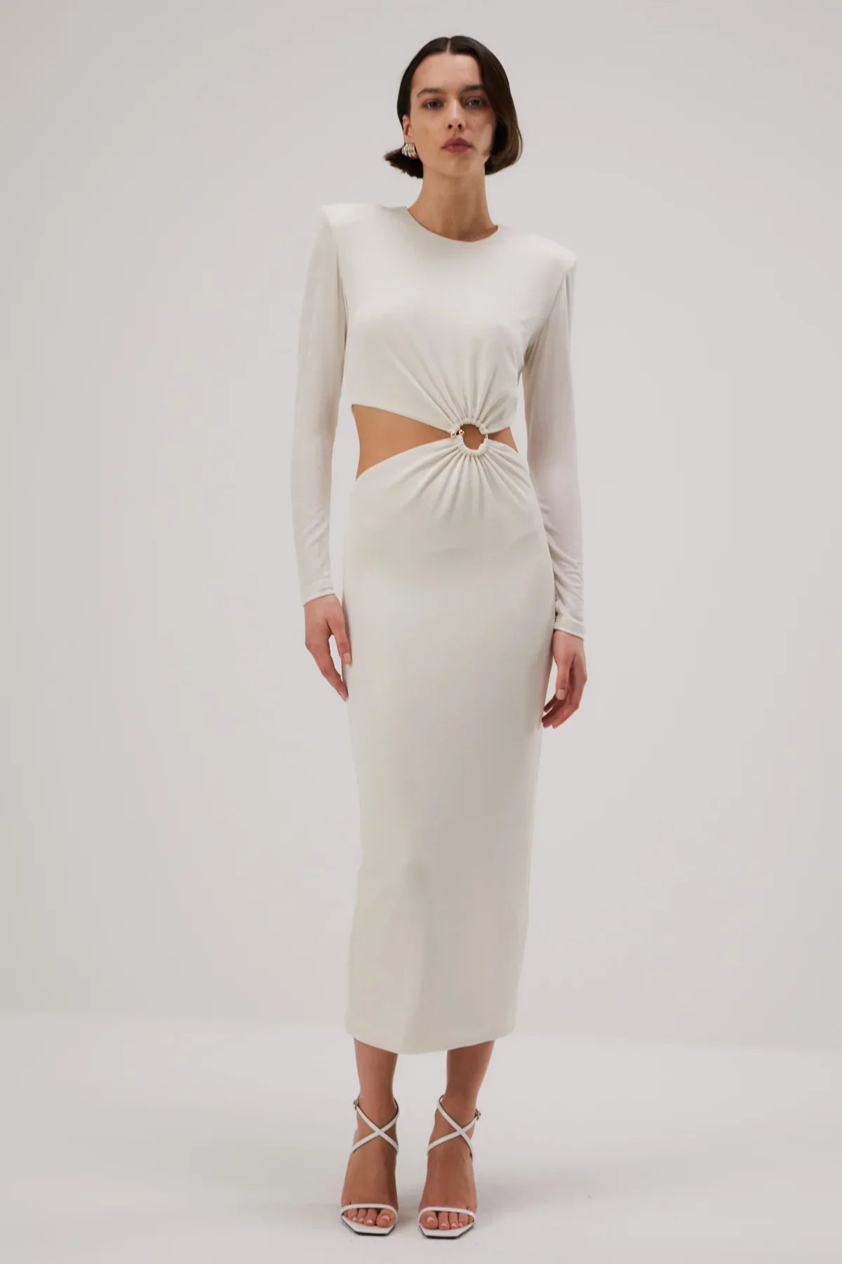 Misha Beatriz Slinky Jersey Midi Dress - Ivory