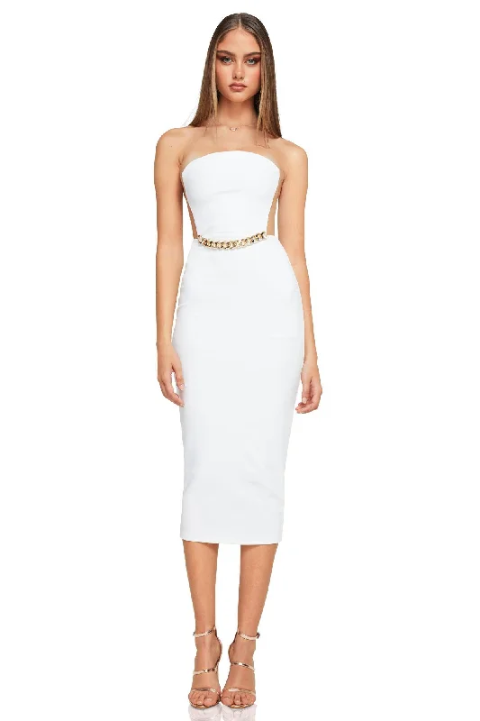 Nookie Scandal Midi Dress - White