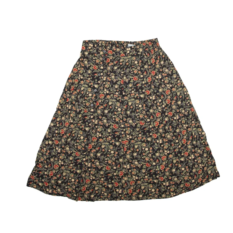 SAG HARBOUR Knee Length Straight Skirt Black Floral Womens S