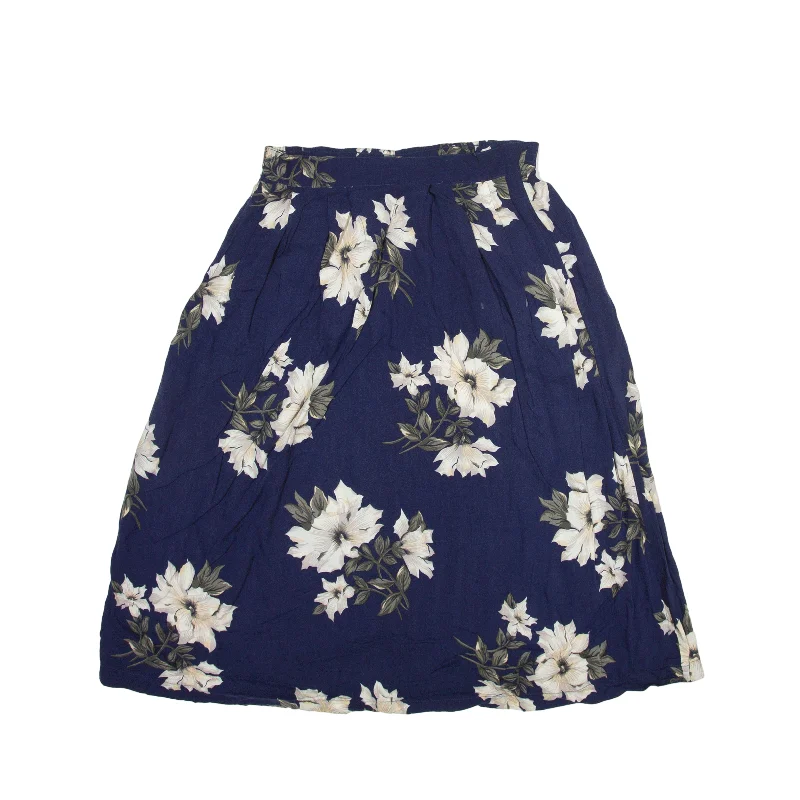 SAG HARBOUR Knee Length Straight Skirt Blue Floral Womens S