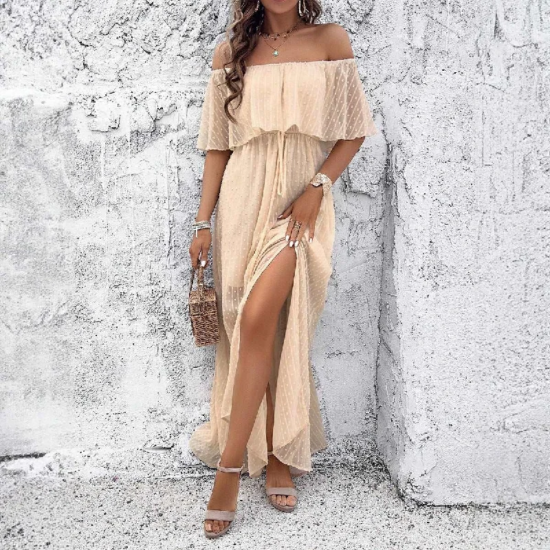 Women's Elegant Off-shoulder Maxi Dress