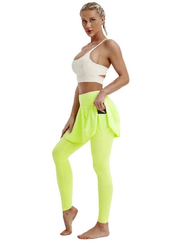 Athletic Tennis Golf Skort with Pocket Shorts neonyellow_Gym