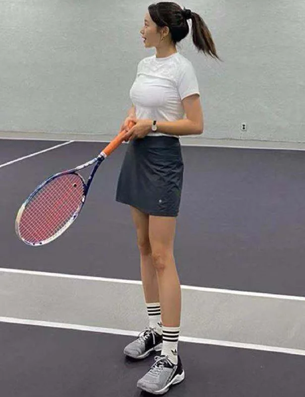 Athletic Tennis Golf Skort with Pockets Shorts shadowcharcoal ins_Golf