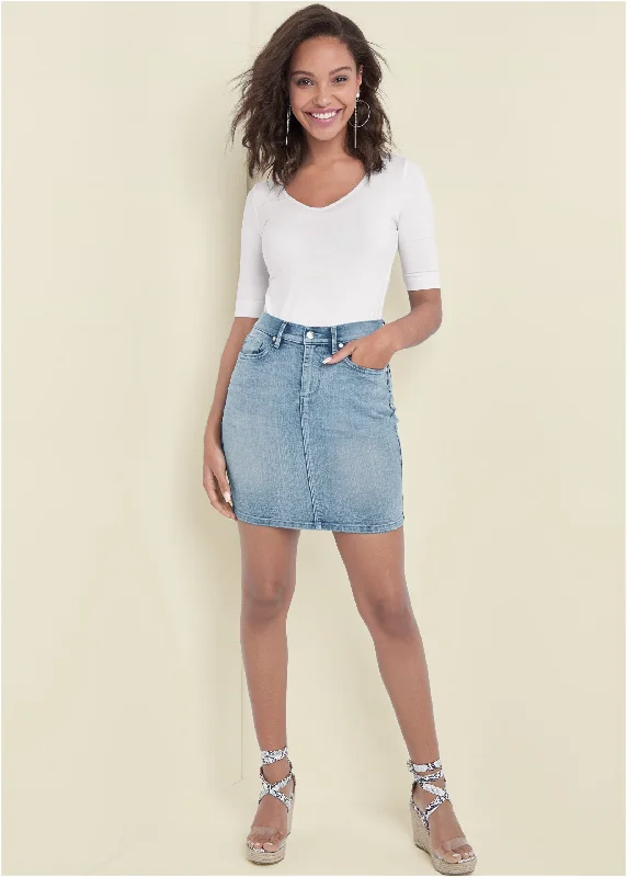 Mini Jean Skirt - Light Wash