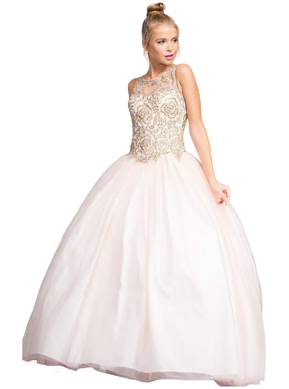 Aspeed Design - Embellished Illusion Bateau Evening Ballgown