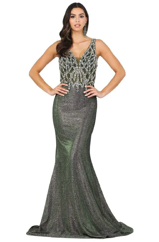 Dancing Queen - 2941 Embellished Bodice V Back Mermaid Prom Gown