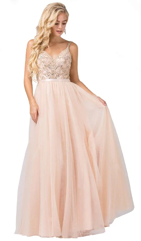 Dancing Queen - Beaded Bodice Tulle A-Line Gown 2519