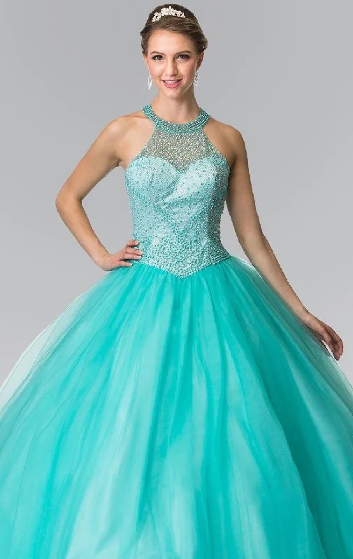 Elizabeth K - GL2309 Beaded Halter Ballgown