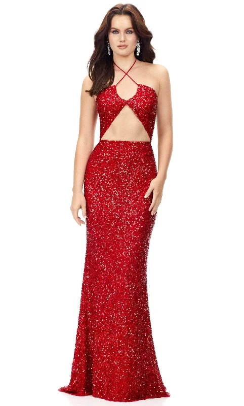 Ashley Lauren 11287 - Beaded Halter Prom Dress