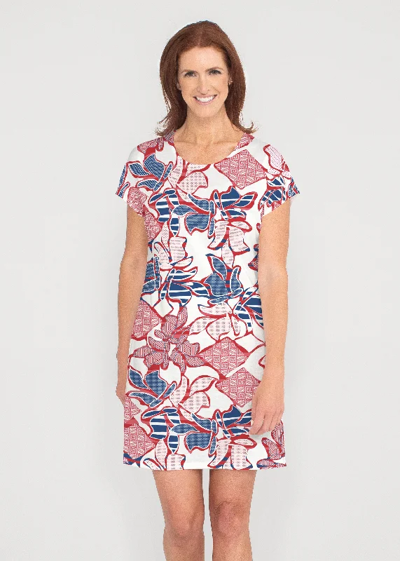 Aztek Sail Red-Blue (8130) ~ Lucy Tee Dress