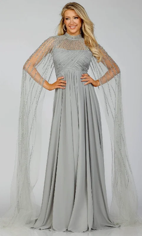 Beaded Cape Sleeve Prom Dress 231M0495