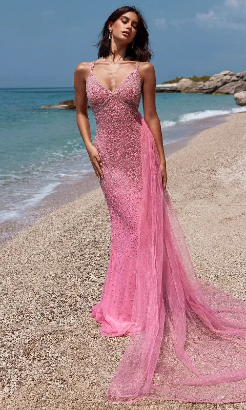 Blush by Alexia Designs 91042 - Embellished V-Neck Prom Gown