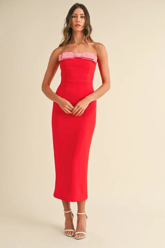 The 'Bow Strapless Dress'