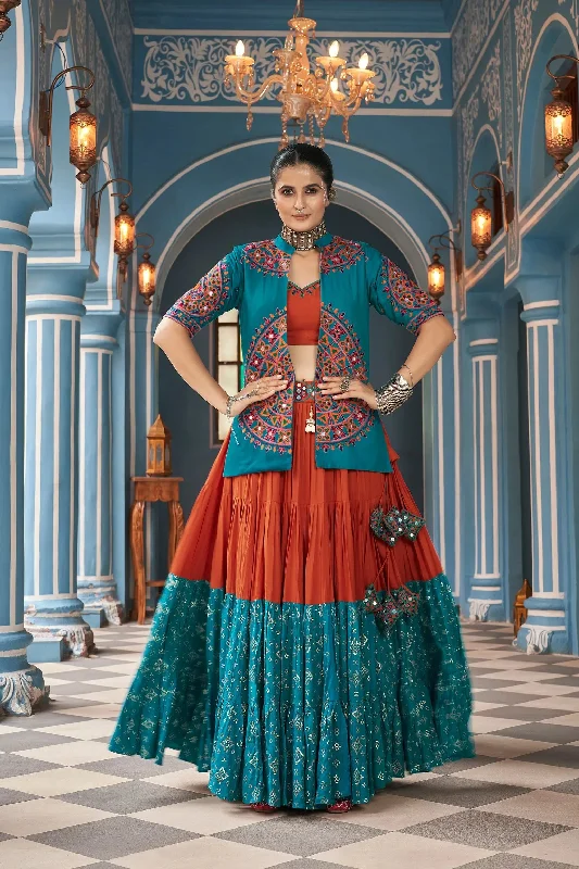 Celebrate Navratri With Multi and Rama  Lehenga Choli