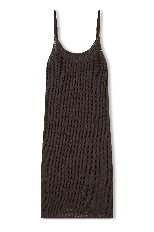 Charcoal Cotton Crochet Dress