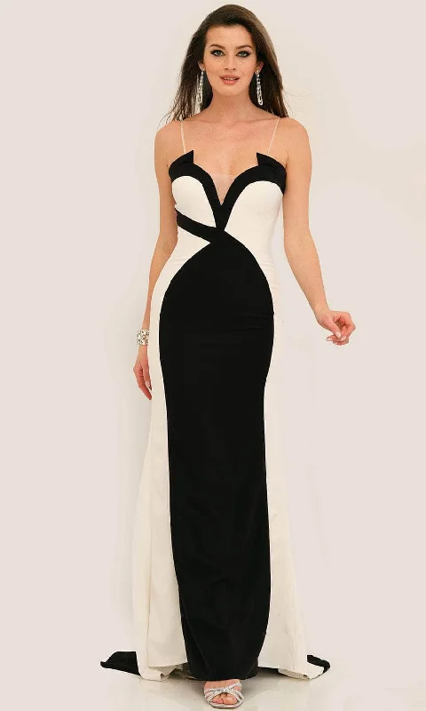 Dave & Johnny 11296 - Abstract Mesh Sleeveless Prom Gown