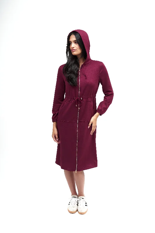 NW Hoodie Dress: Maroon