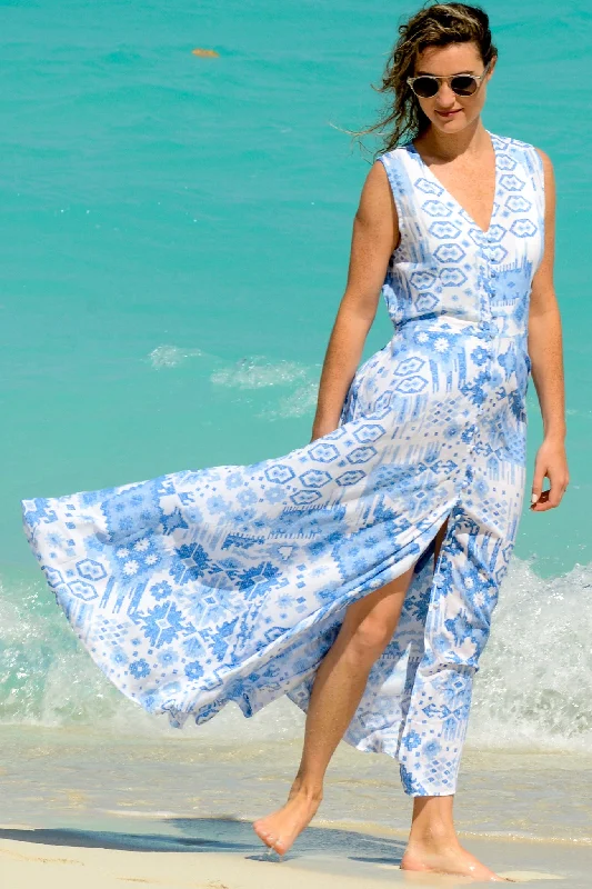 Fiji Dress / Periwinkle Ikat