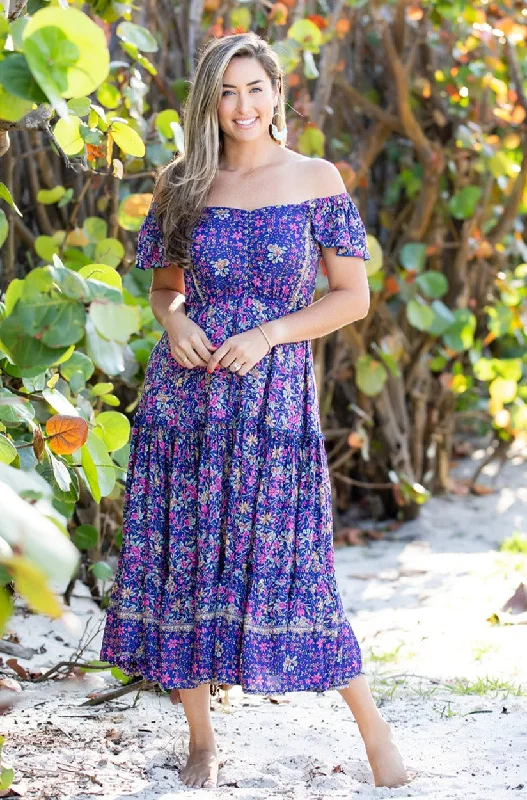 Luna Dress / Indigo Wildflower