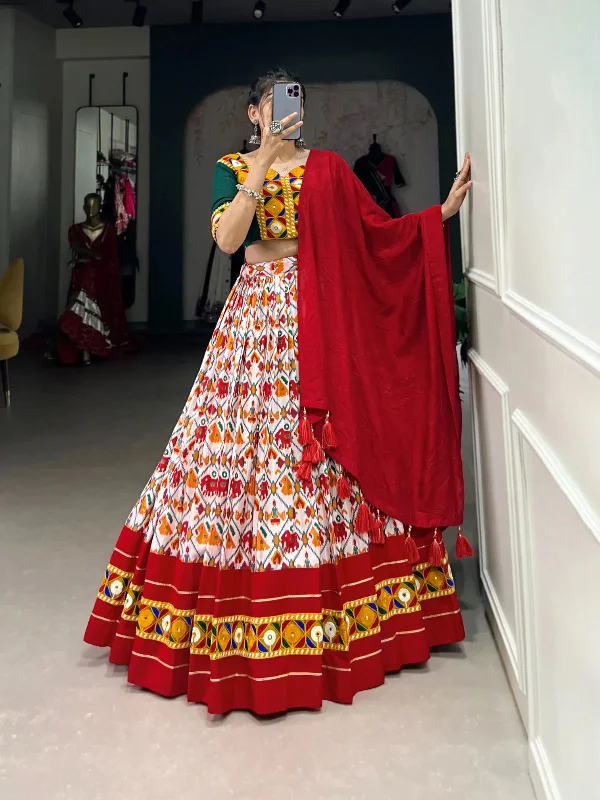 Drape yourself in elegance of Dola Silk Navratri Lehenga Choli