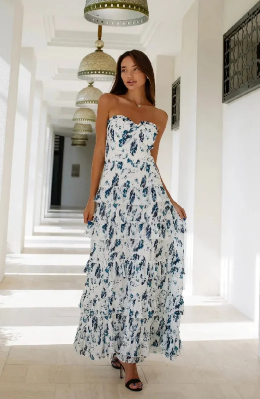 Feather strapless Dress