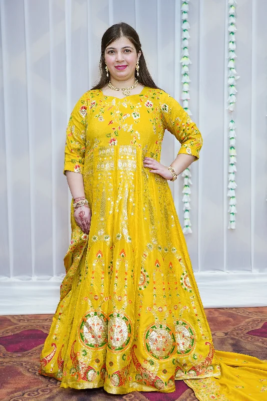 Harshika Jacquard Silk Anarkali Dress