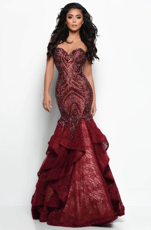 Jasz Couture 7046 - Embellished Strapless Prom Gown