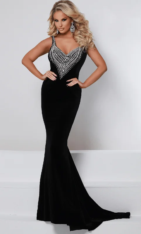 Johnathan Kayne 2701 - Caped Velvet Evening Gown