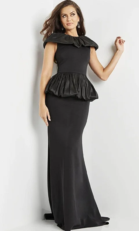 Jovani 09997SC - Ruffled Jewel Neck Evening Dress