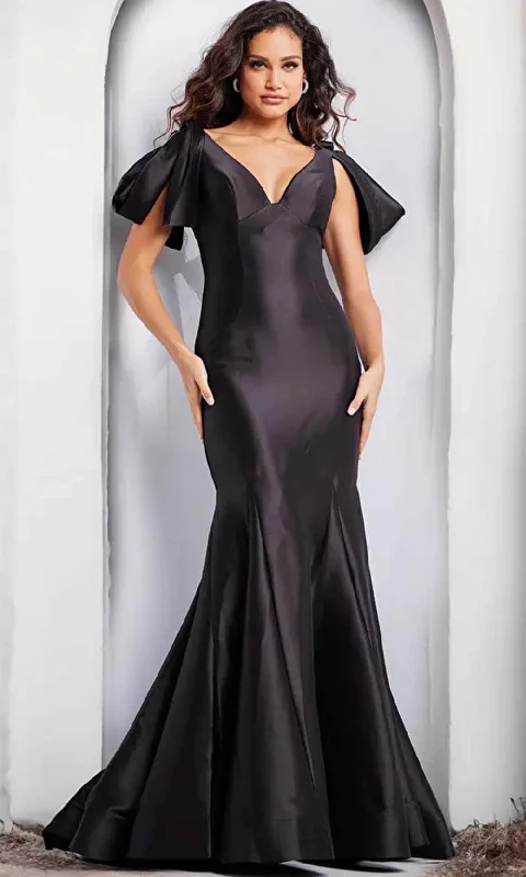 Jovani 24193 - V-Neck Mikado Evening Dress