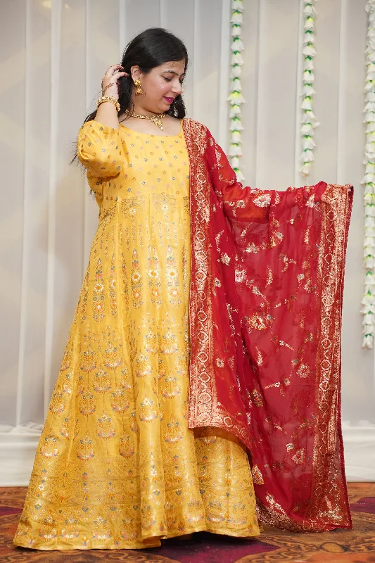 Kanika Jacquard Silk Anarkali Dress