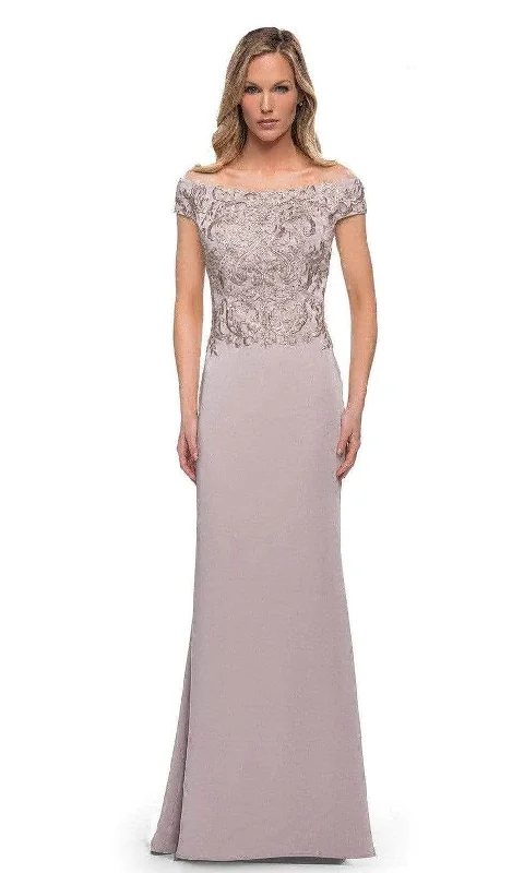 La Femme 29331SC - Embroidered Cap Sleeve Formal Dress