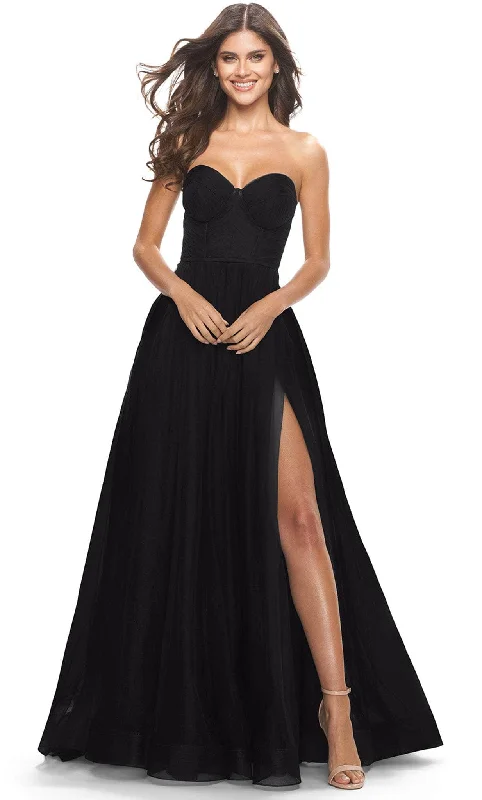 La Femme 31205SC - Sheer Strapless Prom Dress