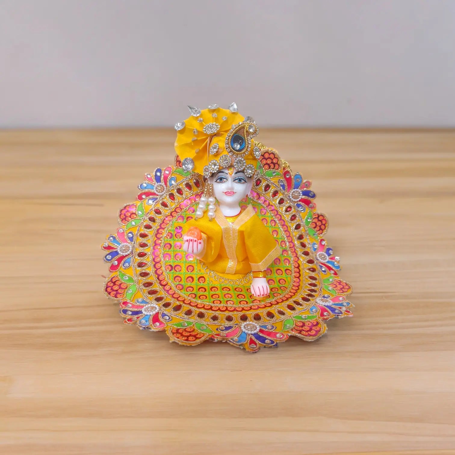 Laddu Gopal Ji Janmashtami Special Poshak | Designer Dress With Pagdi ( Yellow )