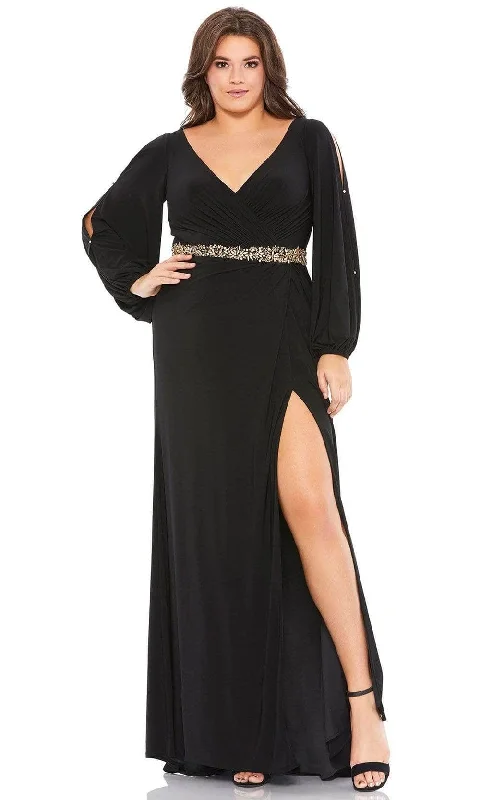 Mac Duggal 67747 - Split Sleeve A-Line Evening Dress