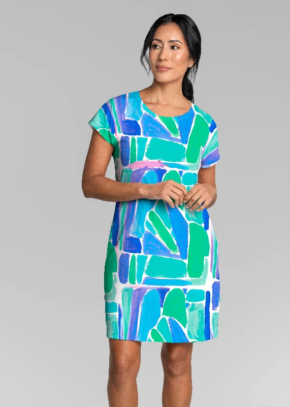 Pebble Walk Blue (17260) ~ Lucy Tee Dress