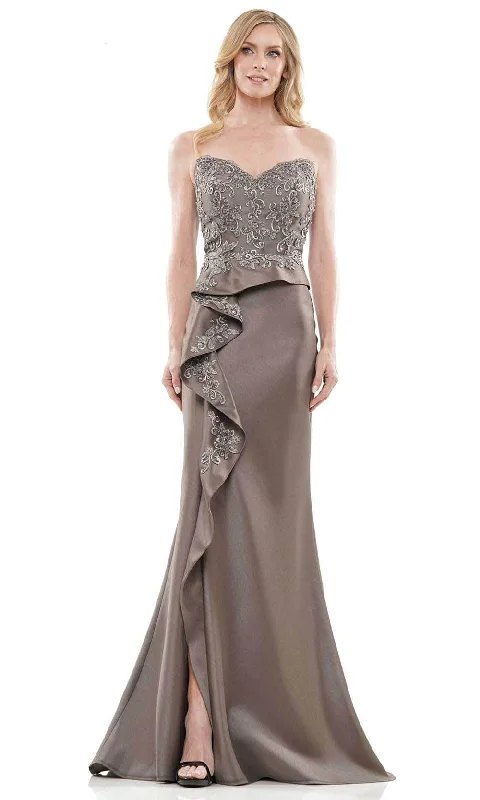 Rina Di Montella RD2903 - Applique Peplum Evening Gown