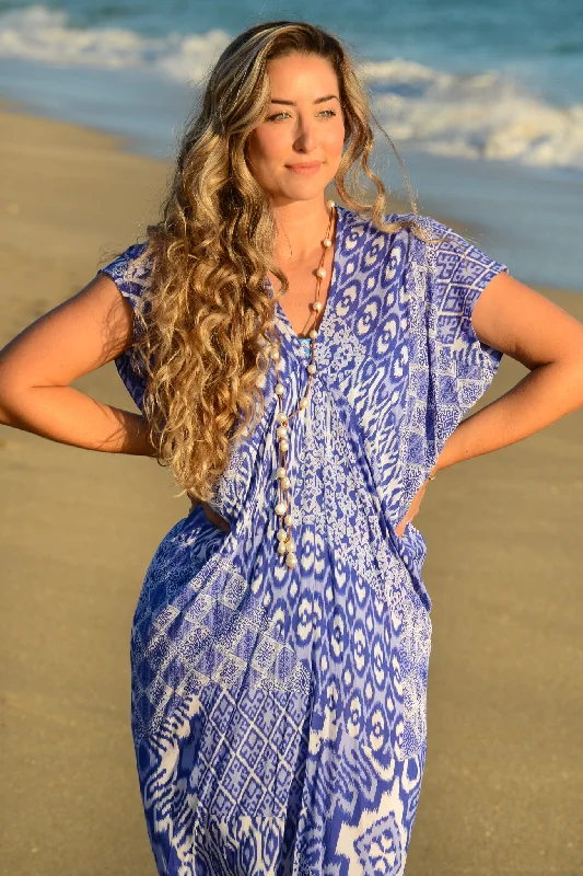 Santorini Kaftan / Marine Ikat