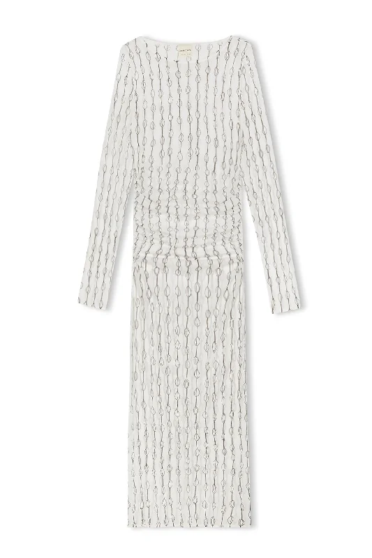 Shell Rouched Knit Dress