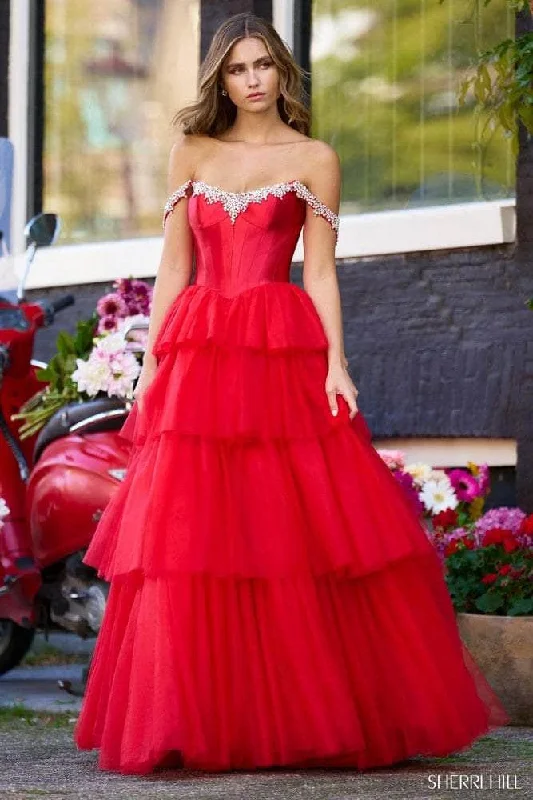 Sherri Hill 56147 - Tiered Basque Gown