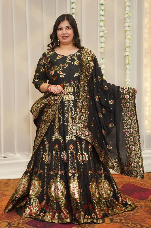 Shyama Jacquard Silk Anarkali Dress