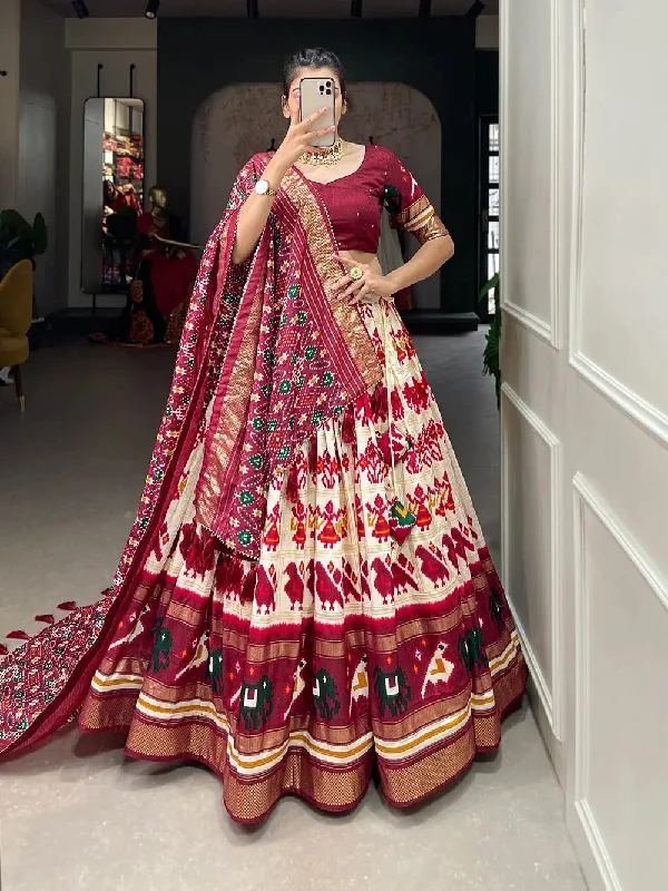 Simple and amazing beautiful tussar silk Lehenga  choli