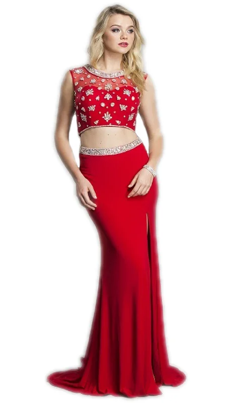 Trevi Collection - Two Piece Embellished Evening Dress